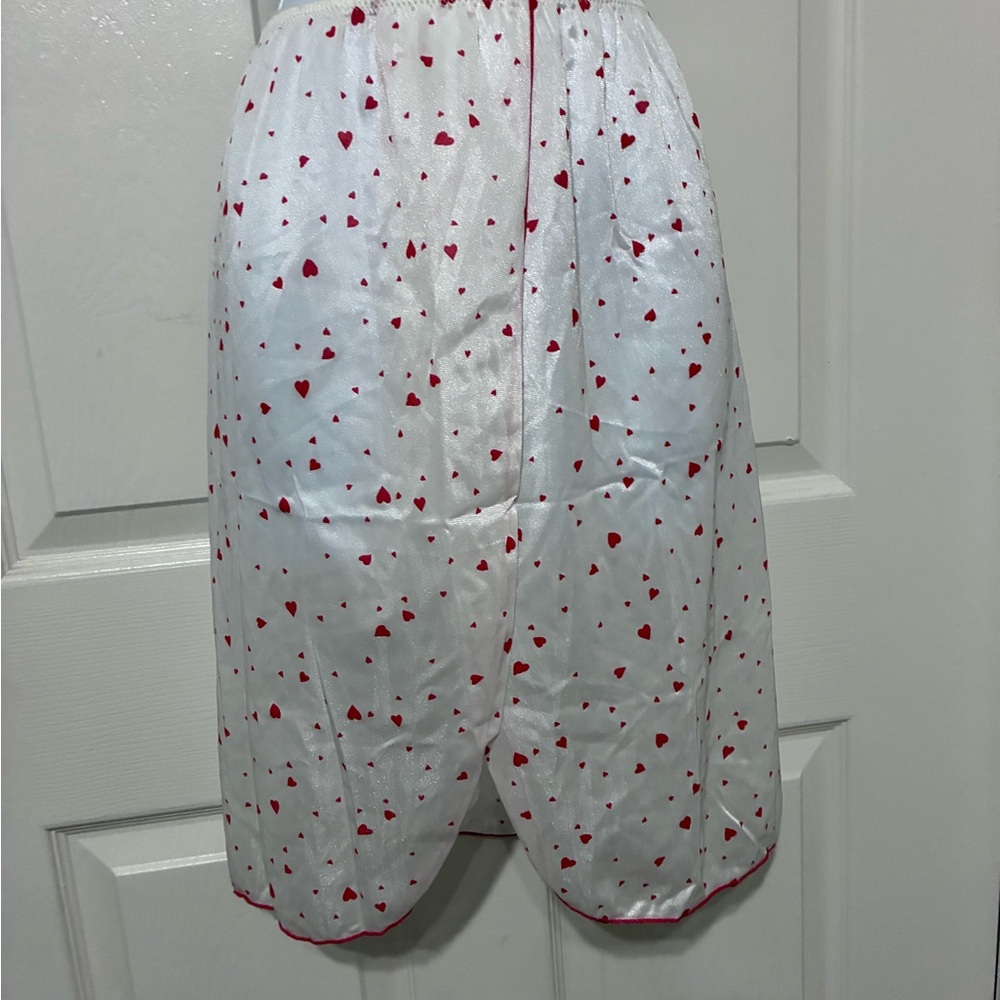 White Heart Print Half Slip with Red Hearts both slips